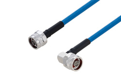 Plenum N Male to N Male Right Angle Low PIM Cable 48 Inch Length Using SPP-250-LLPL Coax Using Times Microwave Parts