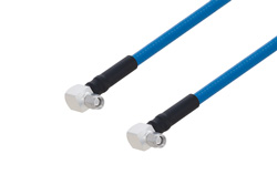 Plenum SMA Male Right Angle to SMA Male Right Angle Low PIM Cable 150 cm Length Using SPP-250-LLPL Coax Using Times Microwave Parts