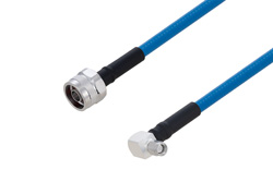 Plenum N Male to SMA Male Right Angle Low PIM Cable 12 Inch Length Using SPP-250-LLPL Coax Using Times Microwave Parts