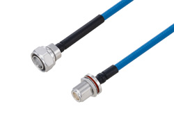 Plenum 4.3-10 Male to N Female Bulkhead Low PIM Cable 100 cm Length Using SPP-250-LLPL Coax Using Times Microwave Parts