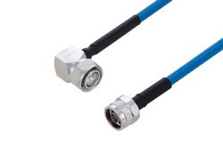 Plenum 4.3-10 Male Right Angle to N Male Low PIM Cable 50 cm Length Using SPP-250-LLPL Coax Using Times Microwave Parts