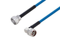 Plenum 4.3-10 Male to N Male Right Angle Low PIM Cable 200 cm Length Using SPP-250-LLPL Coax Using Times Microwave Parts