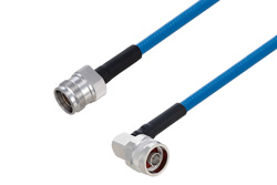 Plenum 4.3-10 Female to N Male Right Angle Low PIM Cable 50 cm Length Using SPP-250-LLPL Coax Using Times Microwave Parts