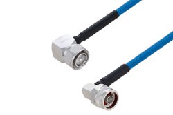 Plenum 4.3-10 Male Right Angle to N Male Right Angle Low PIM Cable 150 cm Length Using SPP-250-LLPL Coax Using Times Microwave Parts