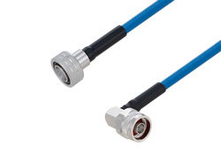 Plenum Snap-On 4.3-10 Male to N Male Right Angle Low PIM Cable 100 cm Length Using SPP-250-LLPL Coax Using Times Microwave Parts
