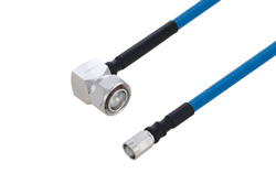 Plenum 4.3-10 Male Right Angle to NEX10 Male Low PIM Cable 12 Inch Length Using SPP-250-LLPL Coax Using Times Microwave Parts