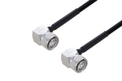 Outdoor Rated 4.3-10 Male Right Angle to 4.3-10 Male Right Angle Low PIM Cable 50 cm Length Using SPO-250 Coax Using Times Microwave Parts