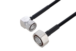Outdoor Rated 4.3-10 Male Right Angle to 7/16 DIN Male Low PIM Cable 150 cm Length Using SPO-250 Coax Using Times Microwave Parts