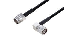 Fire Rated 4.3-10 Female to N Male Right Angle Low PIM Cable 200 cm Length Using SPF-250 Coax Using Times Microwave Parts