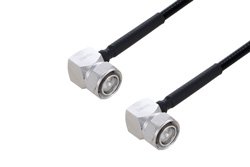 Fire Rated 4.3-10 Male Right Angle to 4.3-10 Male Right Angle Low PIM Cable 24 Inch Length Using SPF-250 Coax Using Times Microwave Parts
