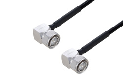 Fire Rated 4.3-10 Male Right Angle to 4.3-10 Male Right Angle Low PIM Cable 36 Inch Length Using SPF-250 Coax Using Times Microwave Parts
