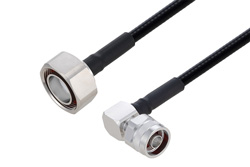 Fire Rated 7/16 DIN Male to N Male Right Angle Low PIM Cable 60 Inch Length Using SPF-250 Coax Using Times Microwave Parts