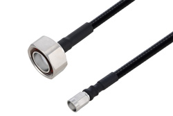 Fire Rated 7/16 DIN Male to NEX10 Male Low PIM Cable 12 Inch Length Using SPF-250 Coax Using Times Microwave Parts