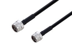 Fire Rated N Male to N Male Low PIM Cable 24 Inch Length Using SPF-250 Coax Using Times Microwave Parts