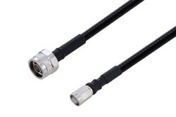 Fire Rated N Male to NEX10 Male Low PIM Cable 60 Inch Length Using SPF-250 Coax Using Times Microwave Parts