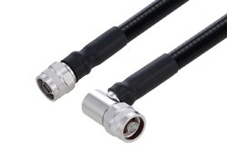 Outdoor Rated N Male to N Male Right Angle Low PIM Cable 48 Inch Length Using SPO-500 Coax Using Times Microwave Parts