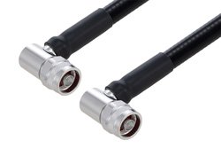 Outdoor Rated N Male Right Angle to N Male Right Angle Low PIM Cable 50 cm Length Using SPO-500 Coax Using Times Microwave Parts