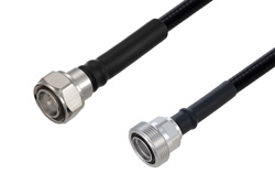 Outdoor Rated 4.3-10 Male to 7/16 DIN Female Low PIM Cable 12 Inch Length Using SPO-375 Coax Using Times Microwave Parts