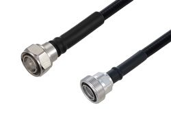 Fire Rated 4.3-10 Male to 7/16 DIN Female Low PIM Cable 12 Inch Length Using SPF-375 Coax Using Times Microwave Parts