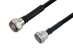 Fire Rated 4.3-10 Male to 7/16 DIN Female Low PIM Cable 48 Inch Length Using SPF-375 Coax Using Times Microwave Parts