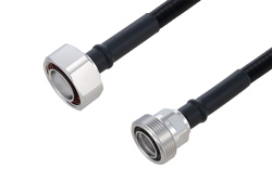 Fire Rated 7/16 DIN Male to 7/16 DIN Female Low PIM Cable 12 Inch Length Using SPF-375 Coax Using Times Microwave Parts