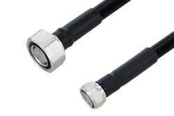 Fire Rated 4.3-10 Male to 7/16 DIN Male Low PIM Cable 12 Inch Length Using SPF-500 Coax Using Times Microwave Parts