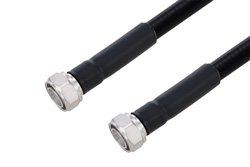 Fire Rated 4.3-10 Male to 4.3-10 Male Low PIM Cable 12 Inch Length Using SPF-500 Coax Using Times Microwave Parts
