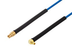 Mini SMP Female to MMCX Plug Right Angle Cable 12 Inch Length Using PE-P047 Coax with HeatShrink