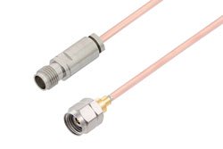 2.4mm Female to 2.4mm Male Cable Using RG405 Coax In 36 Inch Length