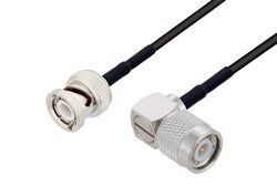 BNC Male to TNC Male Right Angle Low Loss Cable 24 Inch Length Using LMR-100 Coax