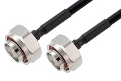 7/16 DIN Male to 7/16 DIN Male Low PIM Cable 12 Inch Length Using 1/4 inch Superflexible Coax