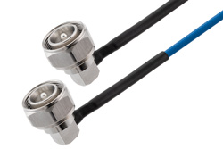 4.3-10 Male Right Angle to 4.3-10 Male Right Angle Low PIM Cable 100 CM Length Using TFT-402 Coax Using Times Microwave Components
