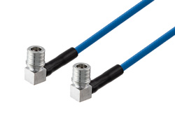 QMA Male Right Angle to QMA Male Right Angle Low PIM Cable 36 Inch Length Using TFT-402 Coax Using Times Microwave Components