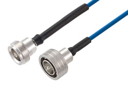 4.1/9.5 Mini DIN Female to Snap-On 4.3-10 Male Low PIM Cable 36 Inch Length Using TFT-402 Coax Using Times Microwave Components