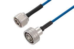 4.1/9.5 Mini DIN Male to Snap-On 4.3-10 Male Low PIM Cable 100 CM Length Using TFT-402 Coax Using Times Microwave Components