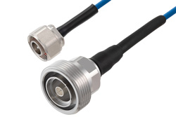 4.1/9.5 Mini DIN Male to 7/16 DIN Female Low PIM Cable 36 Inch Length Using TFT-402 Coax Using Times Microwave Components