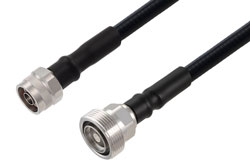 Fire Rated 7/16 DIN Female to N Male Low PIM Cable 50 CM Length Using SPF-375 Coax Using Times Microwave Parts