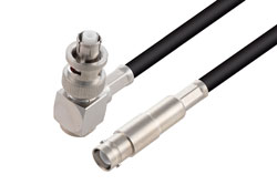 SHV Plug Right Angle to SHV Jack Cable Using 75 Ohm RG59 Coax