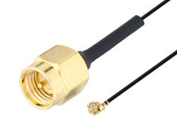  SMA公头转UMCX 2.5插头电缆组件，使用0.81mm同轴电缆，RoHS