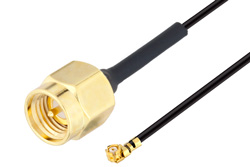 SMA Male to UMCX 2.5 Plug Cable 6 Inch Length Using 1.37mm Coax, RoHS