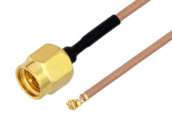 SMA Male to UMCX 2.5 Plug Cable 6 Inch Length Using RG178 Coax, RoHS