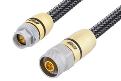 75 Ohm N Male to 75 Ohm F Male Cable 60 cm Length Using 75 Ohm Armored Test Coax, RoHS