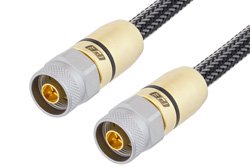 75 Ohm N Male to 75 Ohm N Male Cable 60 cm Length Using 75 Ohm Armored Test Coax, RoHS