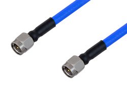 SMA Male to SMA Male Cable 36 Inch Length Using PE-141FLX Coax , LF Solder