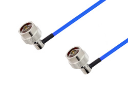 N Male Right Angle to N Male Right Angle Cable 24 Inch Length Using PE-141FLEX Coax, RoHS