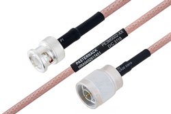 MIL-DTL-17 BNC Male to N Male Cable 36 Inch Length Using M17/60-RG142 Coax