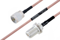 MIL-DTL-17 N Male to N Female Bulkhead Cable Using M17/60-RG142 Coax