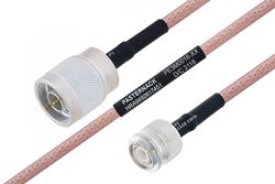 MIL-DTL-17 N Male to TNC Male Cable 200 cm Length Using M17/60-RG142 Coax