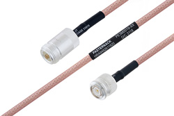 MIL-DTL-17 N Female to TNC Male Cable 200 cm Length Using M17/60-RG142 Coax