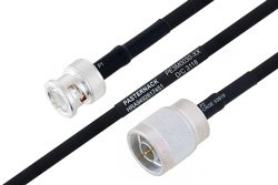 MIL-DTL-17 BNC Male to N Male Cable Using M17/84-RG223 Coax